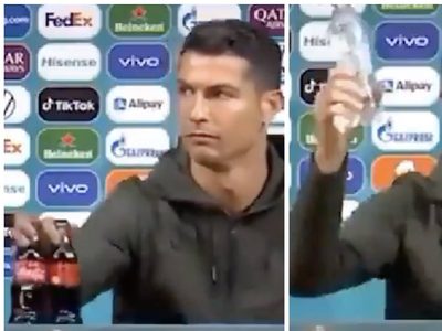Cristiano Ronaldo sustituye la Coca-Cola por agua y le aplauden en redes