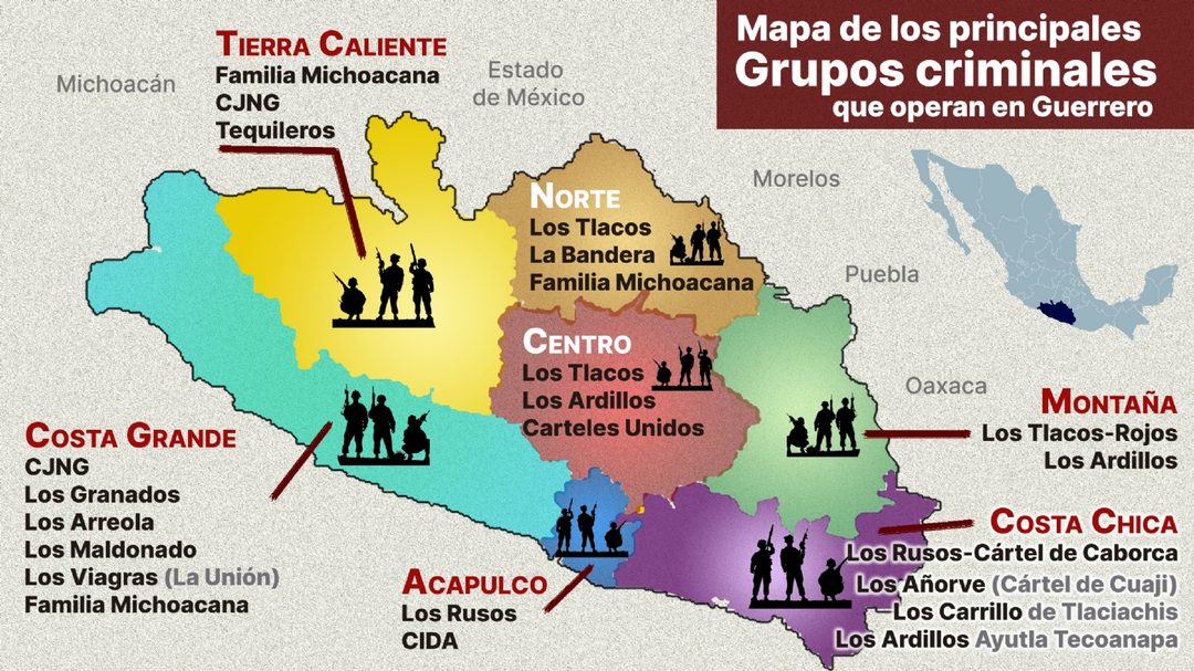 Mapa Grupos criminales Guerrero