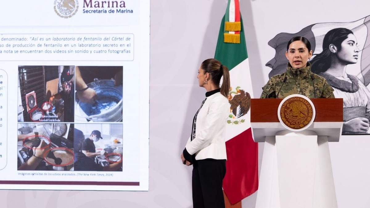 La teniente Juana Peñaloza presentó su análisis sobre el reportaje en la conferencia de Claudia Sheinbaum