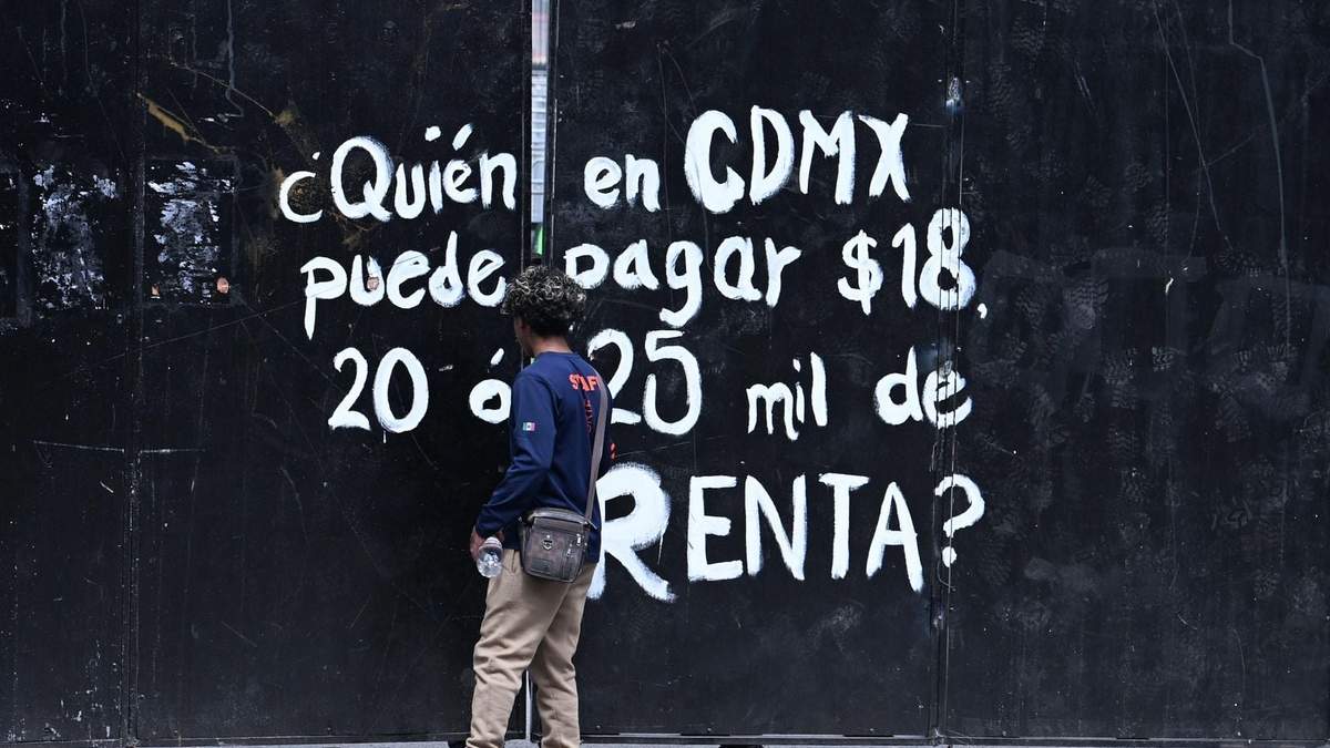 Manifestaciones contra el alza de rentas en la zona aldeaña al Estadio Banorte previo al Mundial 2026