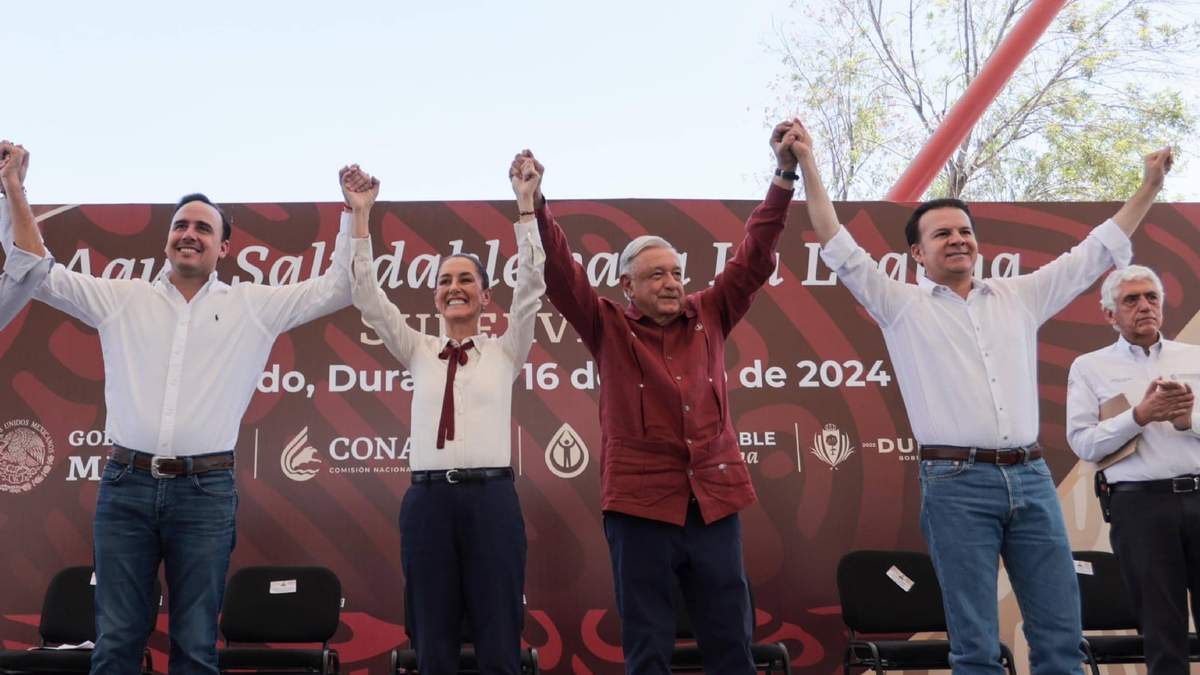 Manolo Jiménez, Claudia Sheiinbaum, AMLO y Esteban Villegas