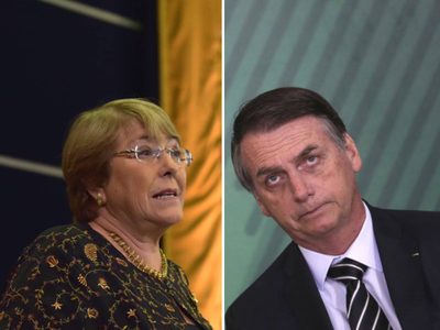 Bachelet advierte reducción del espacio democrático en Brasil; Bolsonaro le pide no entrometerse