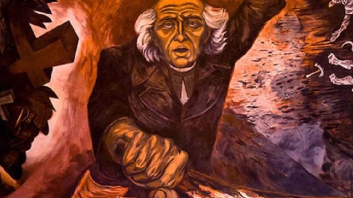 Miguel Hidalgo, en un mural de José Clemente Orozco