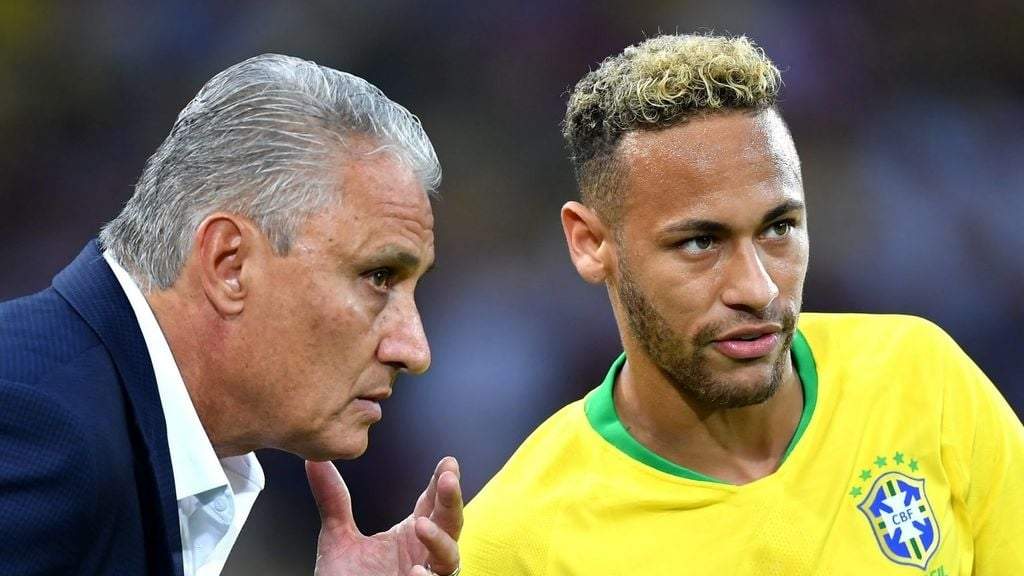 Tite y Neymar. Fuente: (Twitter)