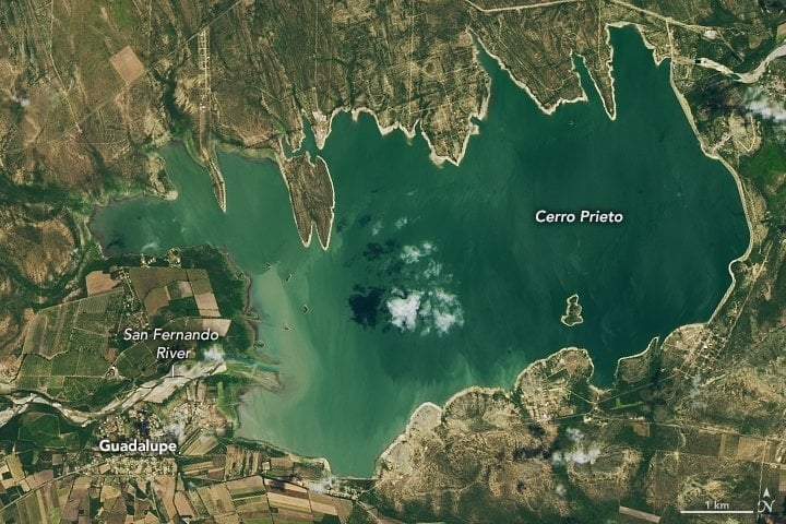Imágenes tomadas desde el espacio de la Presa Cerro Prieto