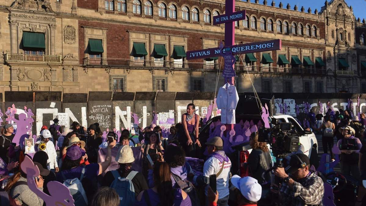 Las manifestantes, en el Zócalo