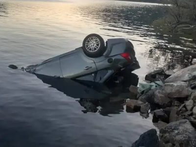 Tragedia sobre la ruta 40: Un joven falleció al derrapar y caer con su auto al lago Lácar