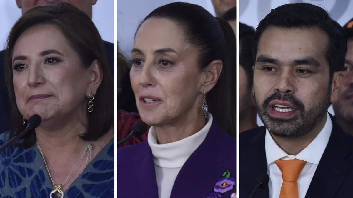 Xóchitl Gálvez, Claudia Sheinbaum y Jorge Álvarez Máynez