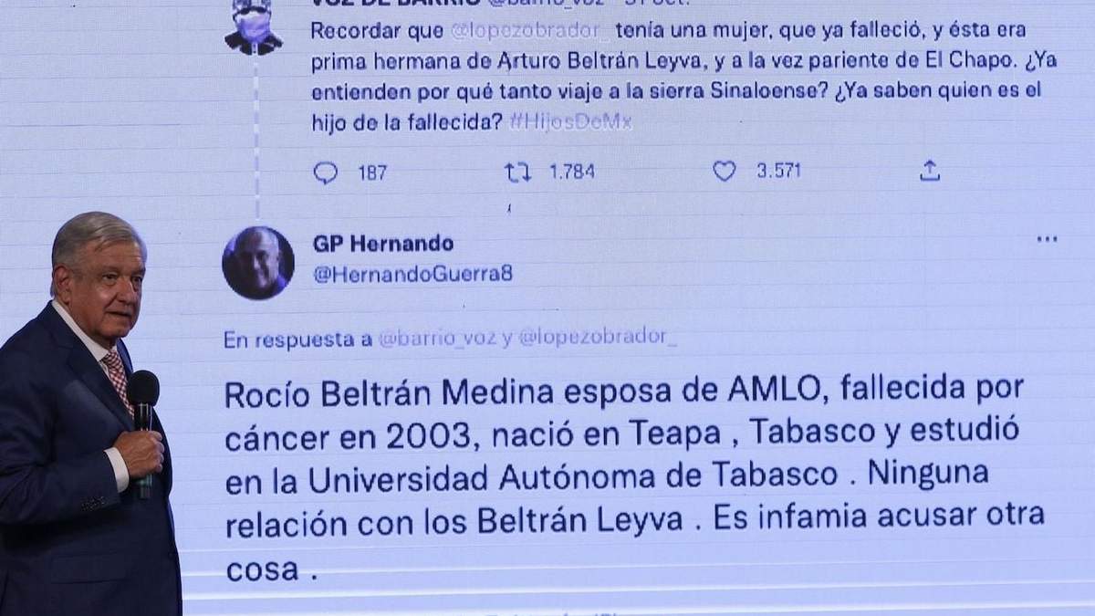 El presidente mostró el tuit durante su conferencia mañanera