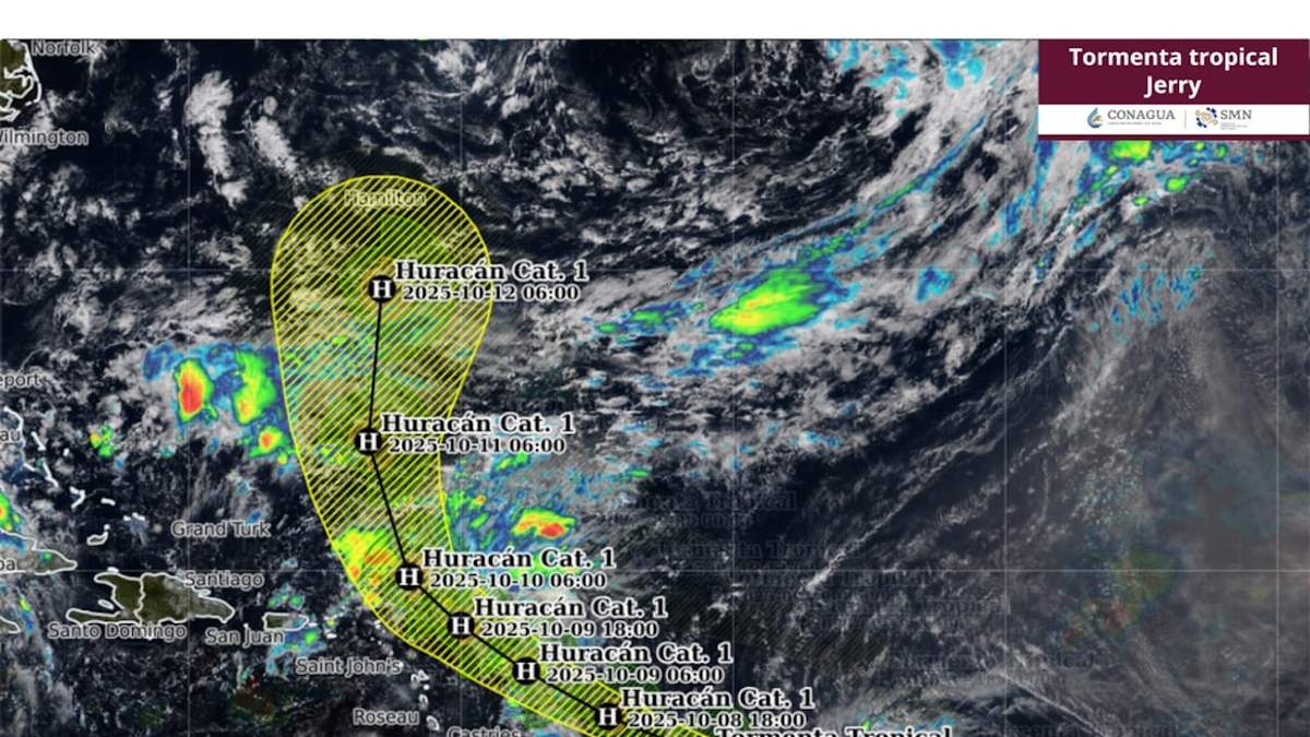 Probable trayectoria de la tormenta tropical Jerry