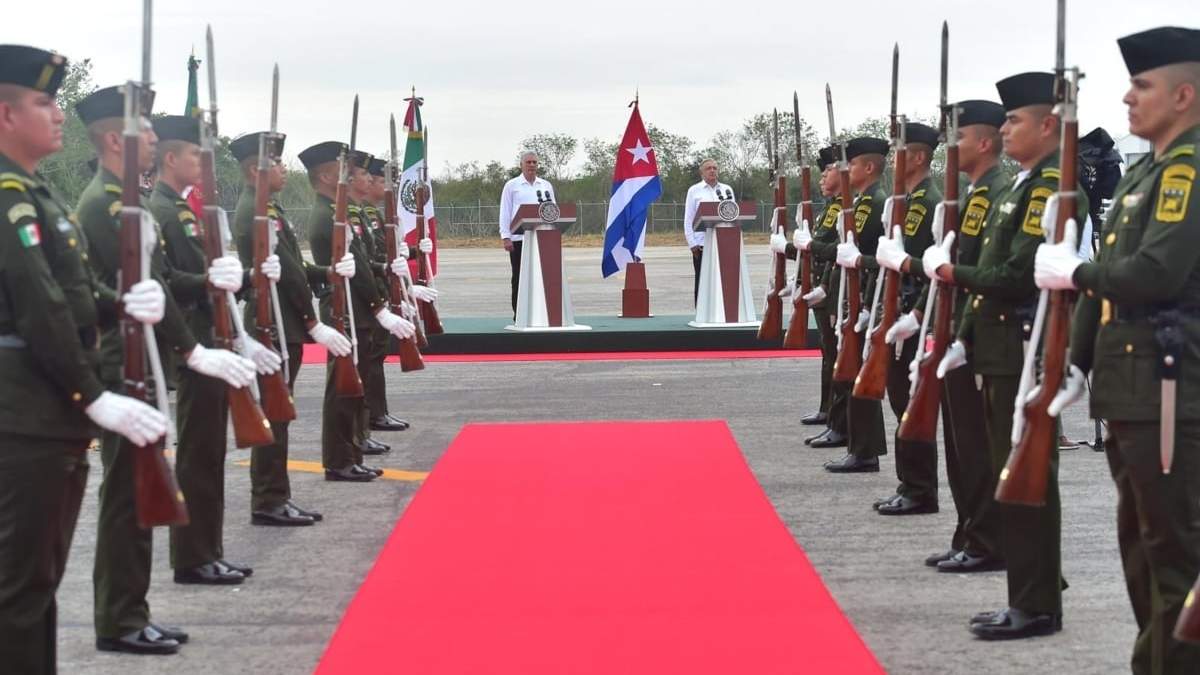 Los presidentes de México y Cuba en Campeche