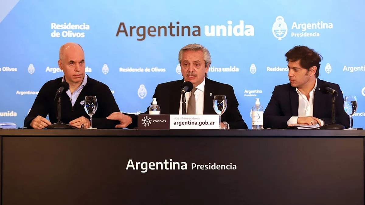 Conferencia de prensa desde la Quinta de Olivos. Fuente: (Twitter)