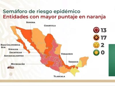 Así quedó el semáforo del 1 al 14 de febrero: 13 estados en rojo y Campeche deja de ser verde