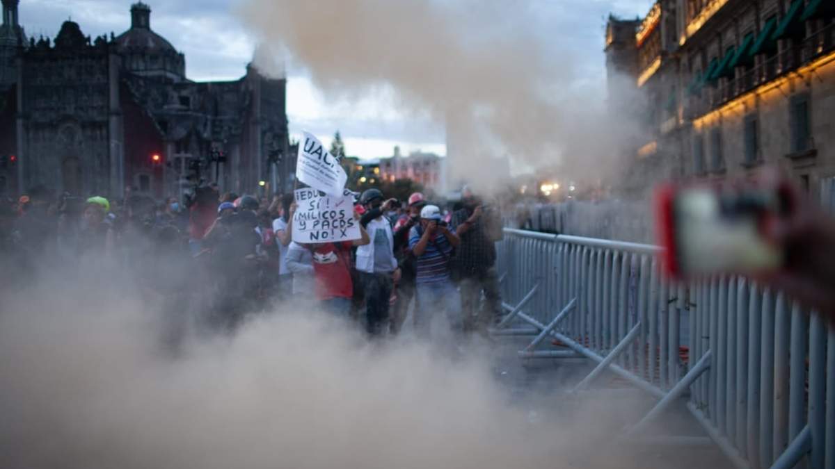 Enfrentamientos al término de la marcha del 12 de octubre