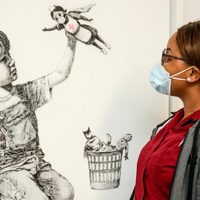 Subastarán una obra de Banksy para ayudar a los enfermos de coronavirus