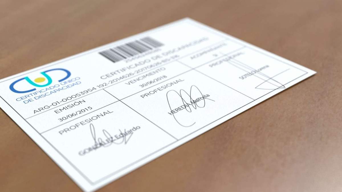 El Certificado Único de Discapacidad permite acceder a derechos y beneficios. Fuente: (X)