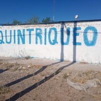 Aparecieron pintadas en Centenario con el nombre de Quintriqueo en la previa de la campaña para las elecciones a senador