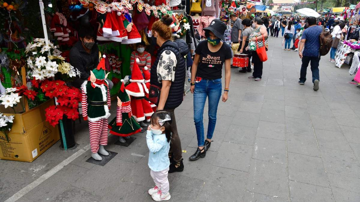 Venta navideña en Xochimilco