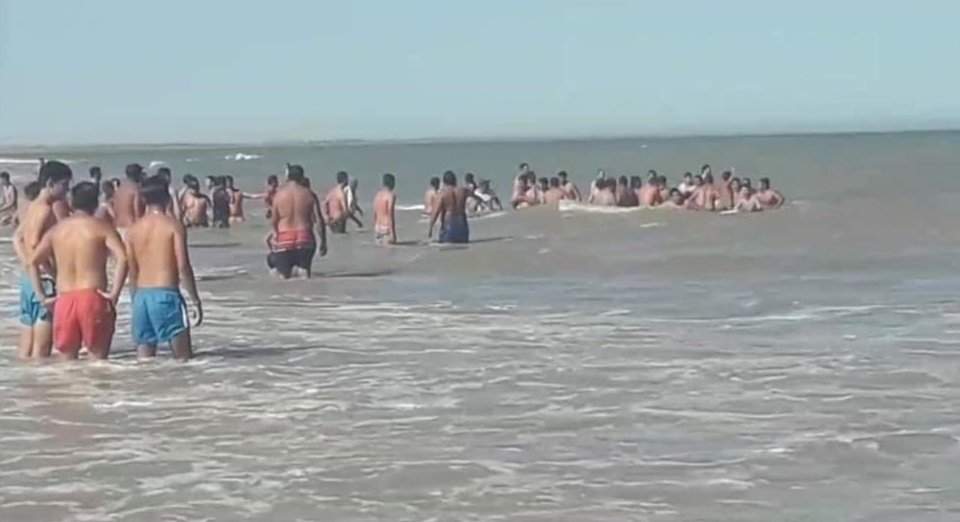 Cadena Humana en El Cóndor Fuente: (Twitter)