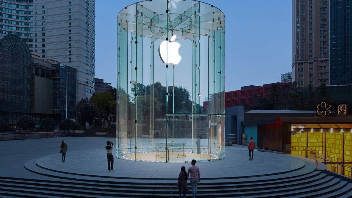 Uno de los puntos de venta de Apple en China. Fuente: (Twitter).