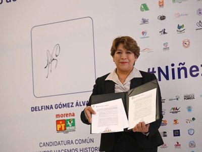 Delfina Gómez firma pacto para erradicar maltrato, desnutrición y pobreza infantil en el Edomex