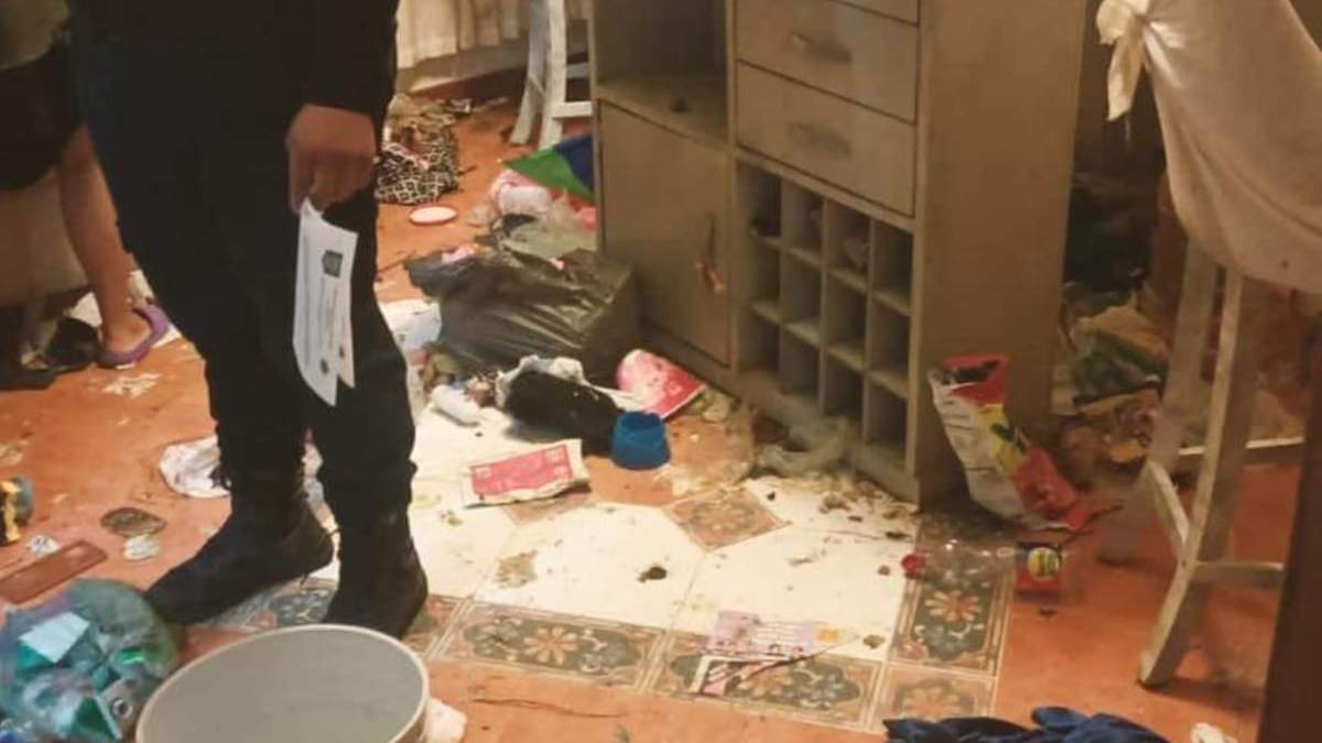 La vivienda en la que fueron hallados los menores