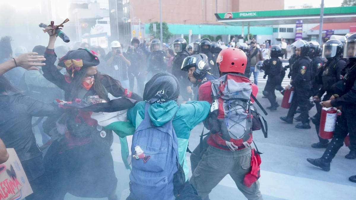 Enfrentamientos en la marcha propalestina