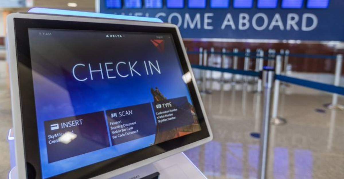 Una pantalla para realizar el check in
