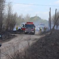 Doce dotaciones de bomberos controlaron un incendio forestal que amenazó viviendas en China Muerta