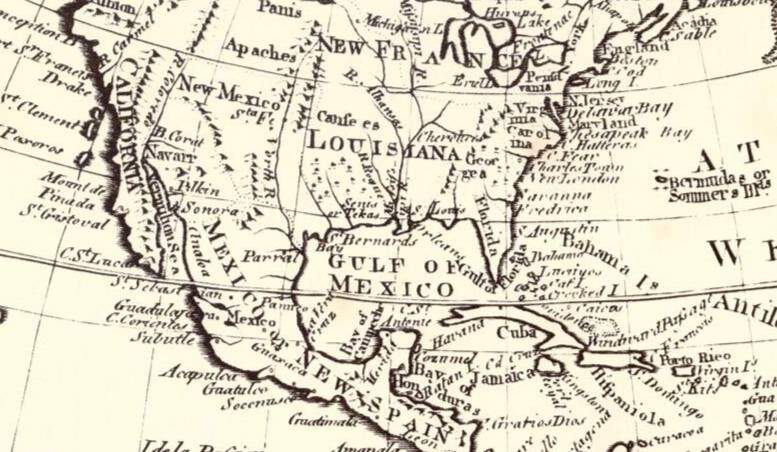 Golfo de México en la primera edición de la Encyclopaedia Britannica (1768)