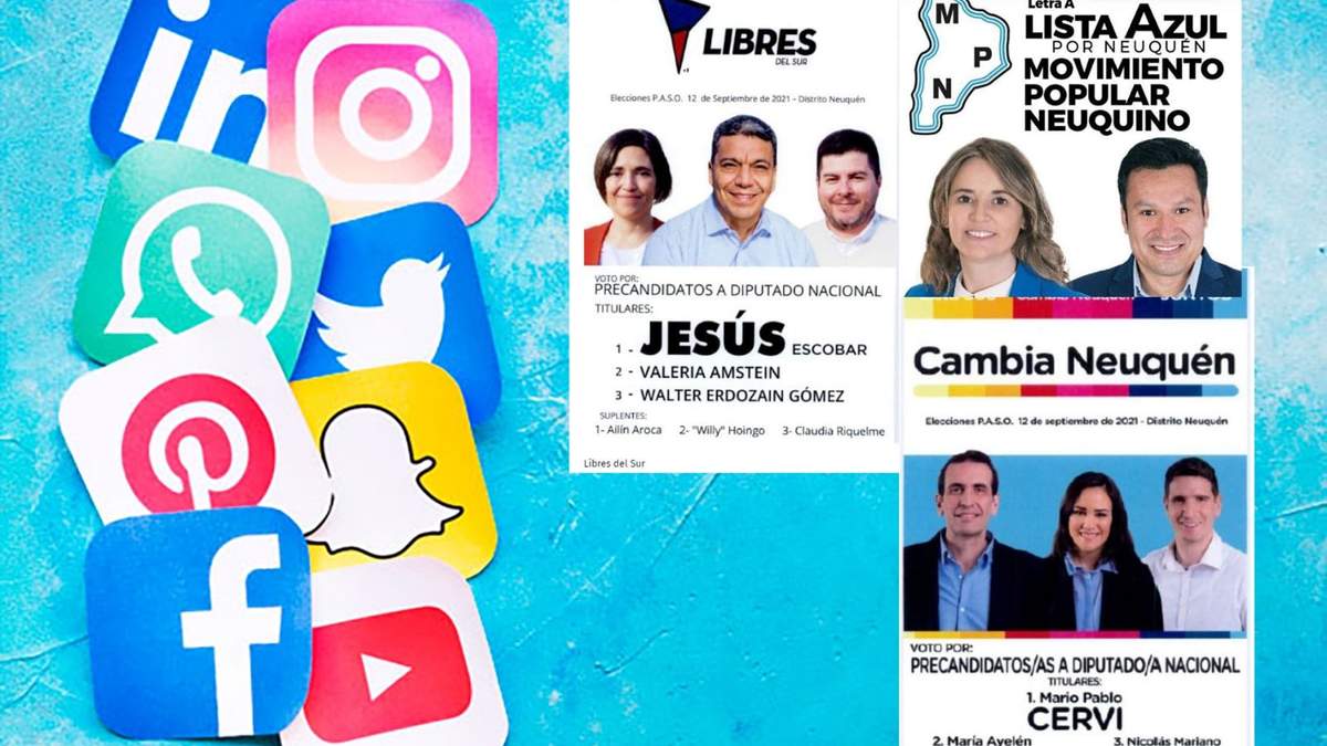 Los candidatos y candidatas a las PASO se publicitan en redes sociales. Fuente: (Minuto Neuquén)